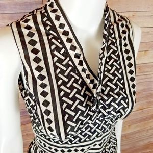 Vintage Maxi Dress Lattice Tribal Geometric Glam